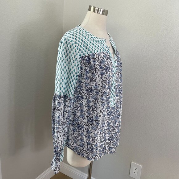 Sundance Womens Medium Cotton Floral Blouse Button Front Boho Long Sleeve Shirt - Picture 3 of 11